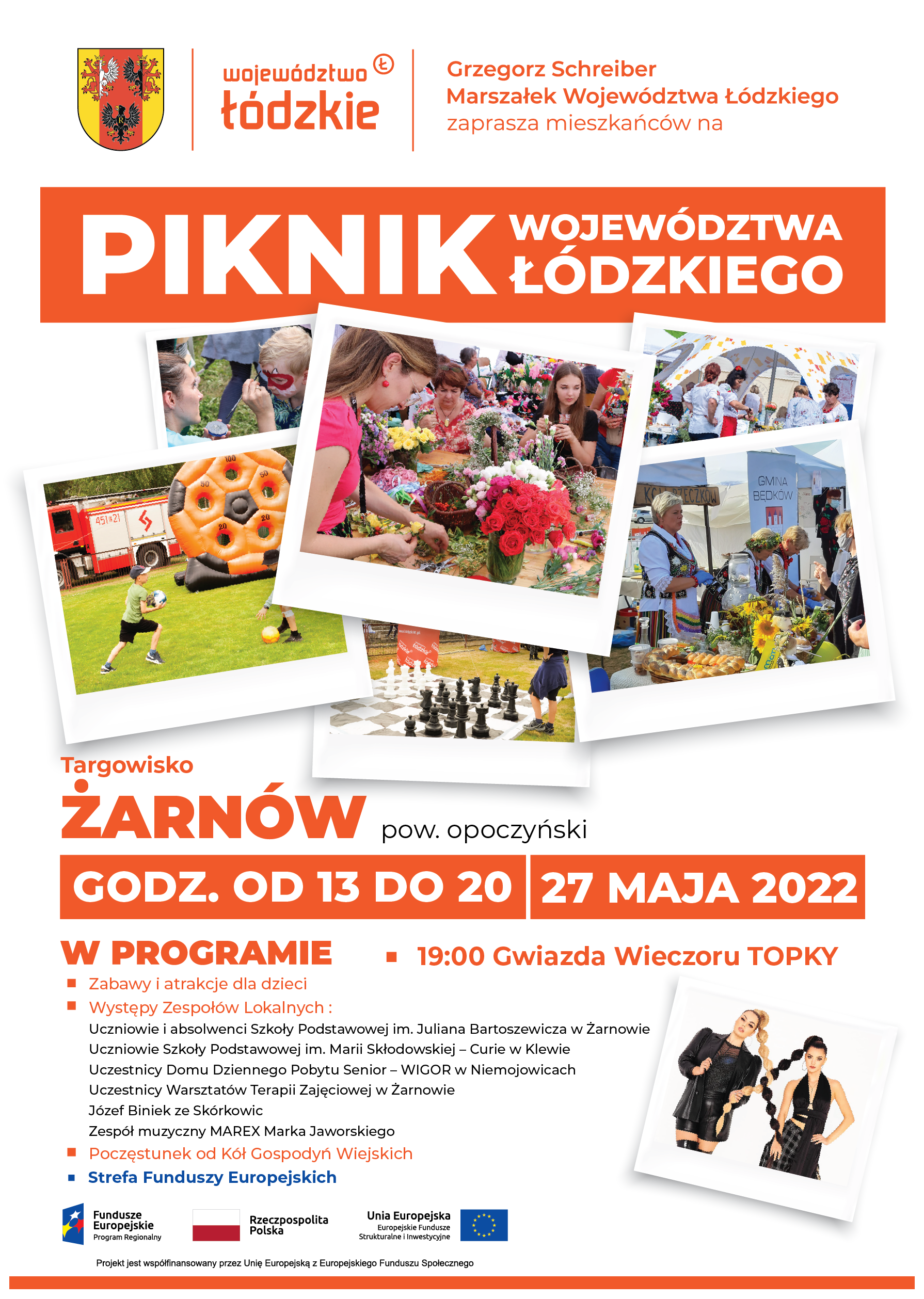 Plakat dotyczący pikniku w Żarnowie