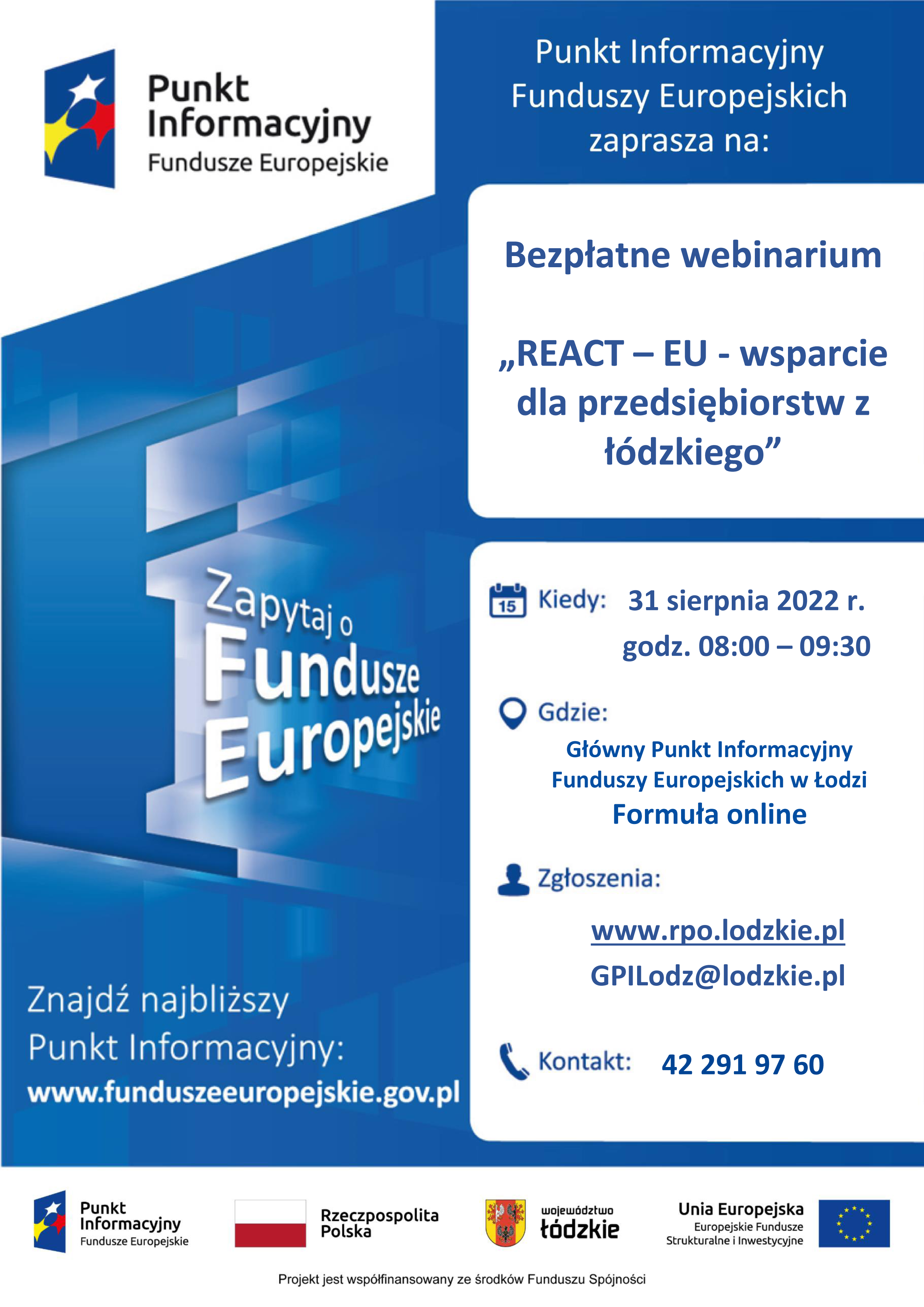 Plakat Webinar React-EU