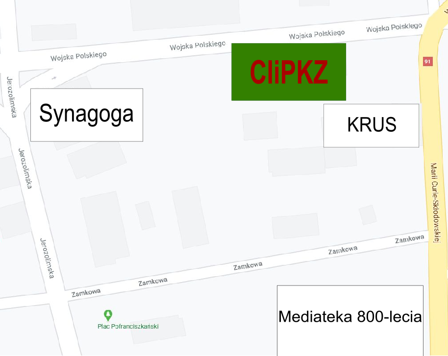 mapa lokalizacji CIiPKZ w Piotrkowie Trybunalskim