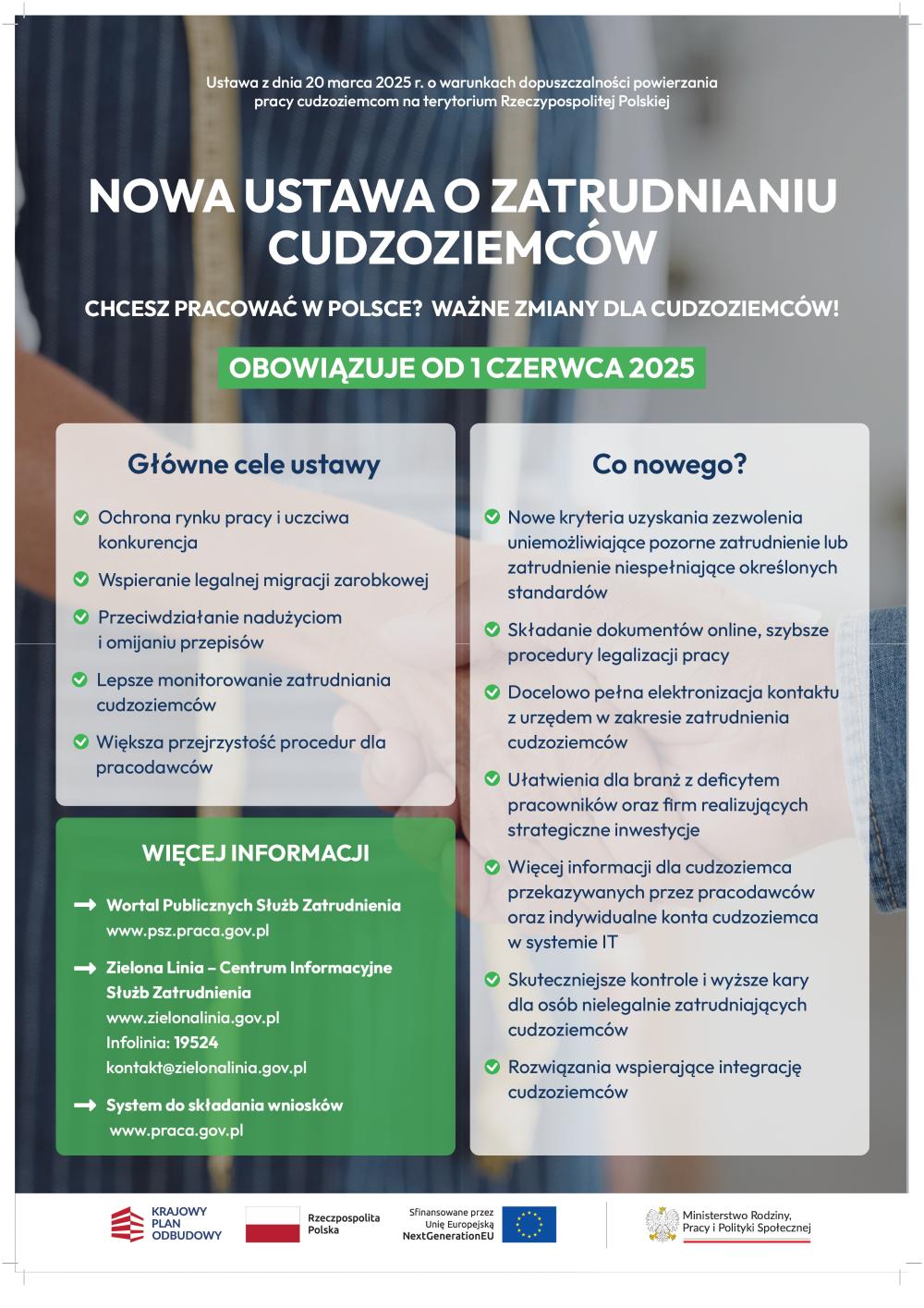 Ustawa o zatrudnianiu cudzoziemców - plakat
